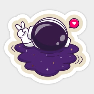 Cute Astronaut Drowning in Space Cartoon Sticker